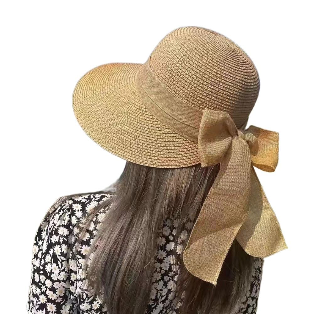 Casual palha chapéu com aba la - Bucket Hat Straw avaliação e preço
