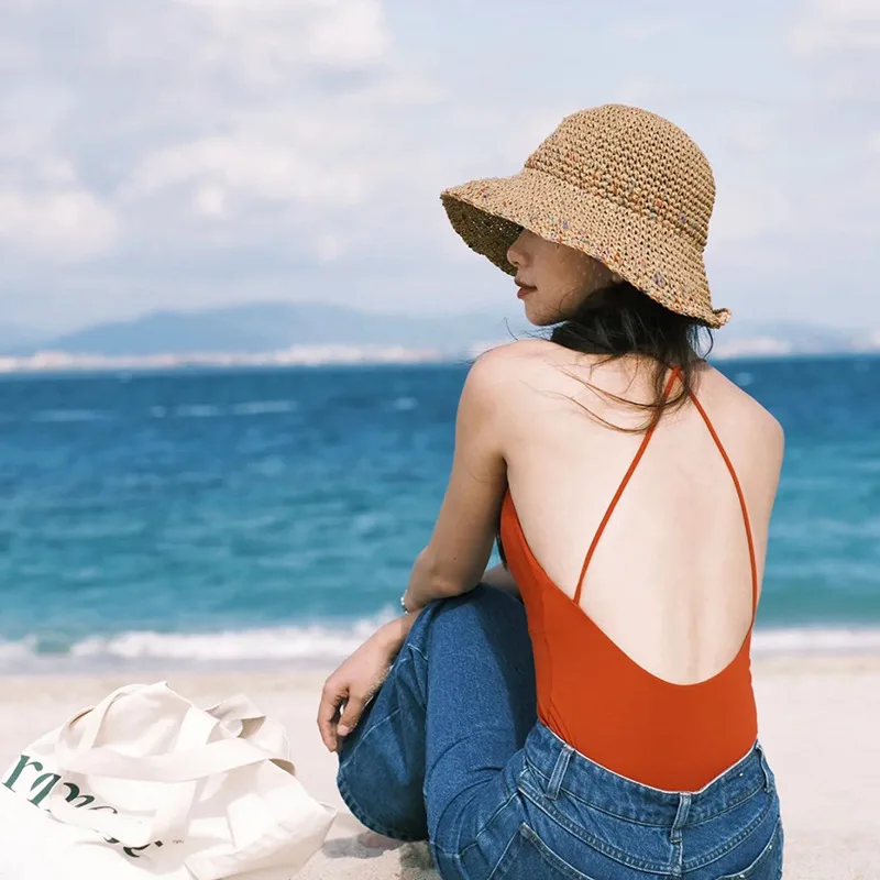 Chapéu de palha para mulheres, - Bucket Hat Straw avaliação e preço